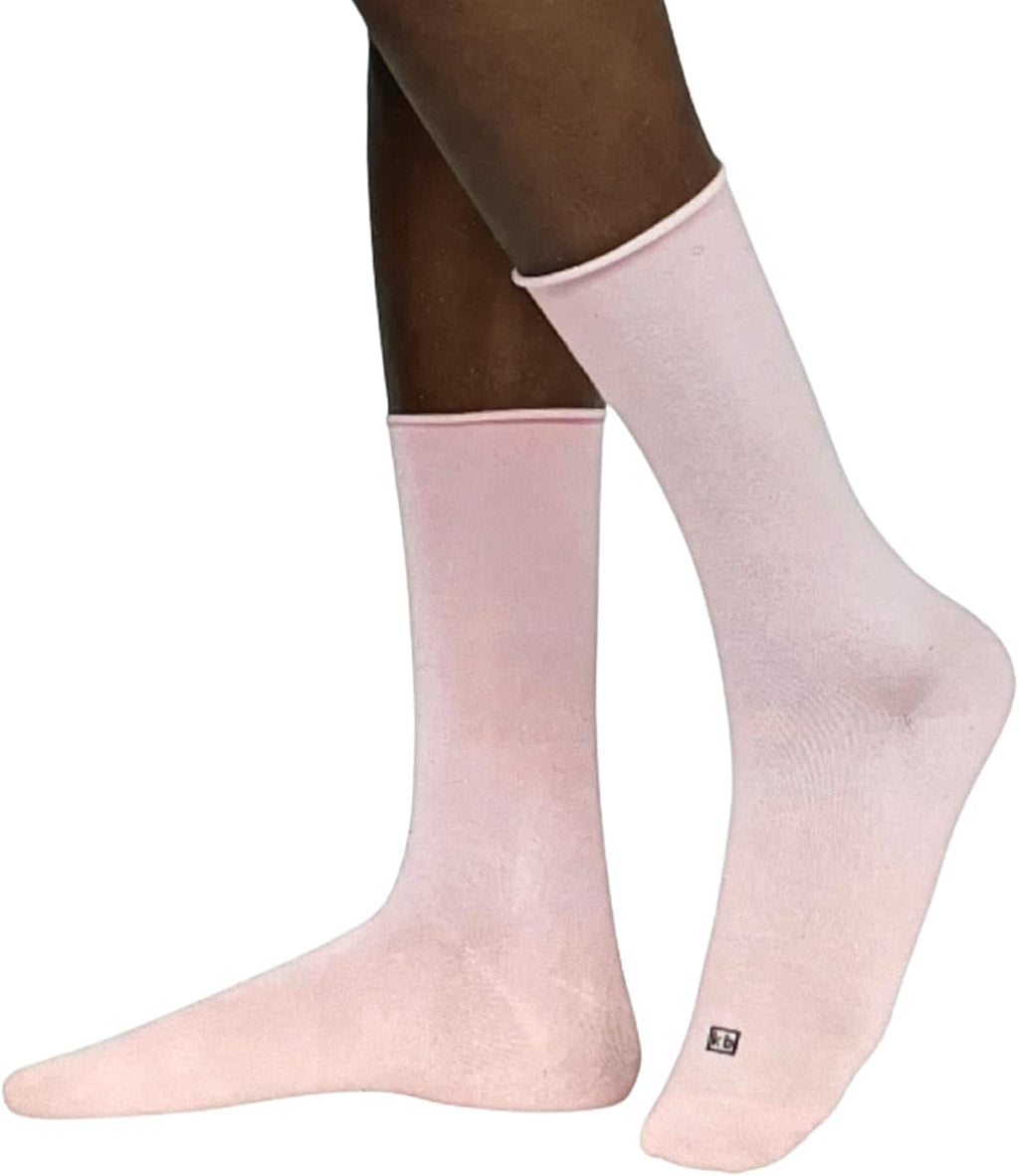 K. Bell Women's Modal Roll Top Socks, 6 pairs, Assorted Solid Colors, Fits Shoe Sizes 5.5-10