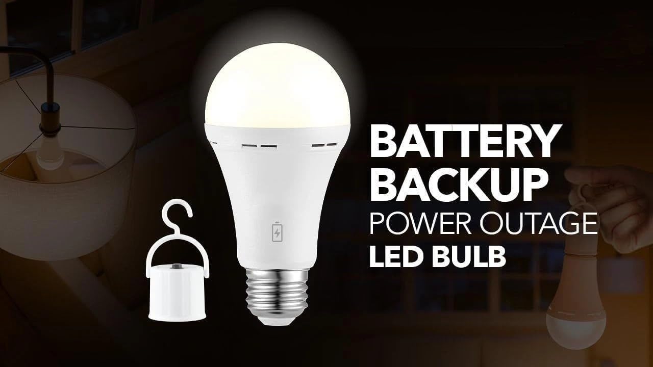 Globe Power Reserve Battery Backup Bulb, 6 Pack + 2 Portable Sockets
