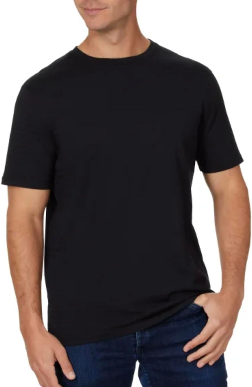 Calvin Klein Men's Cotton Crew Neck Short Sleeve Dress Tee Shirt (US, Alpha, X-Large, Regular, Regular, 001 Black Beauty)
