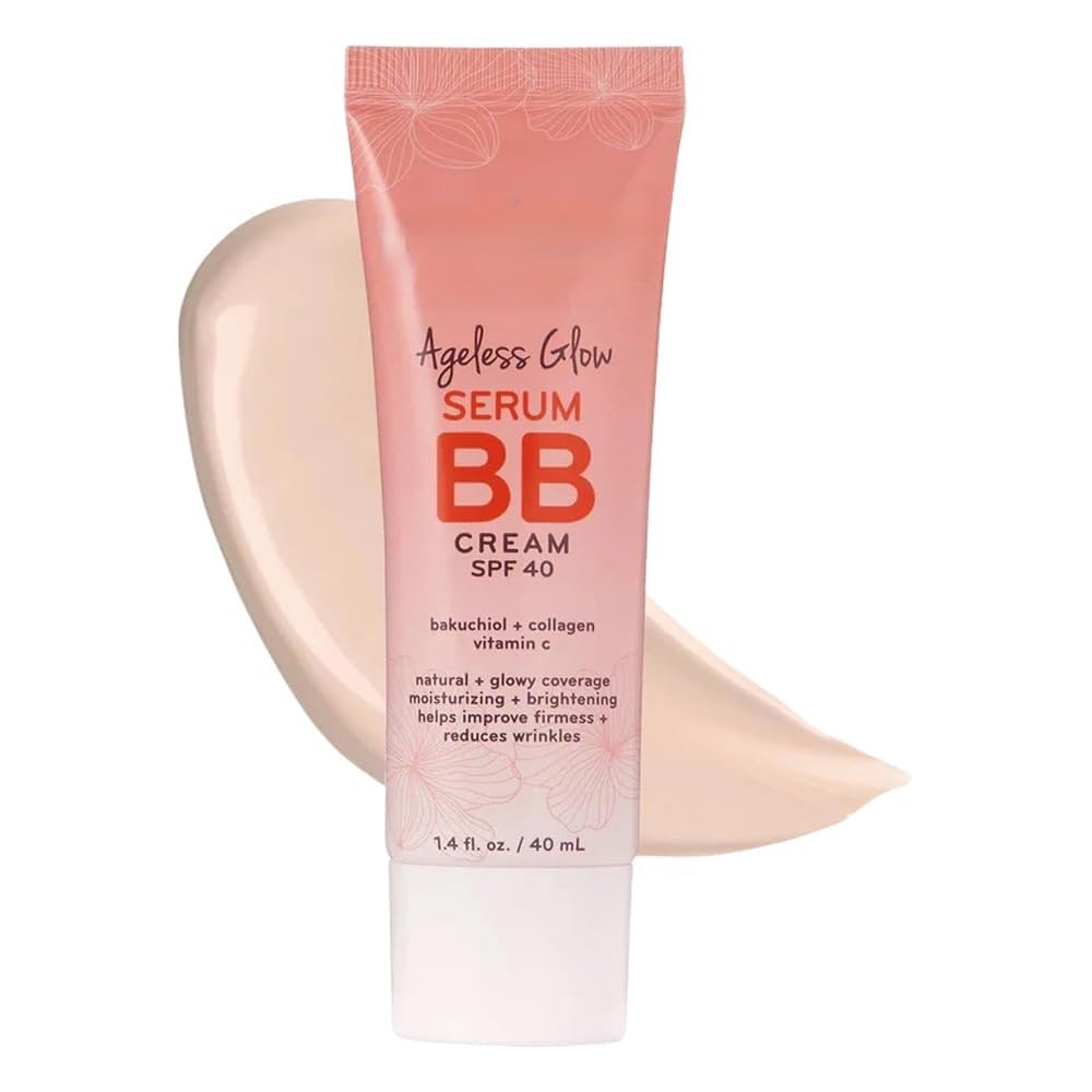 Purlisse Ageless Glow Serum BB Cream with UV Protection | Full & Flawless Coverage, Hydrates with Collagen - Medium Warm | For all Skin Types, Even Sensitive | 2-Pack