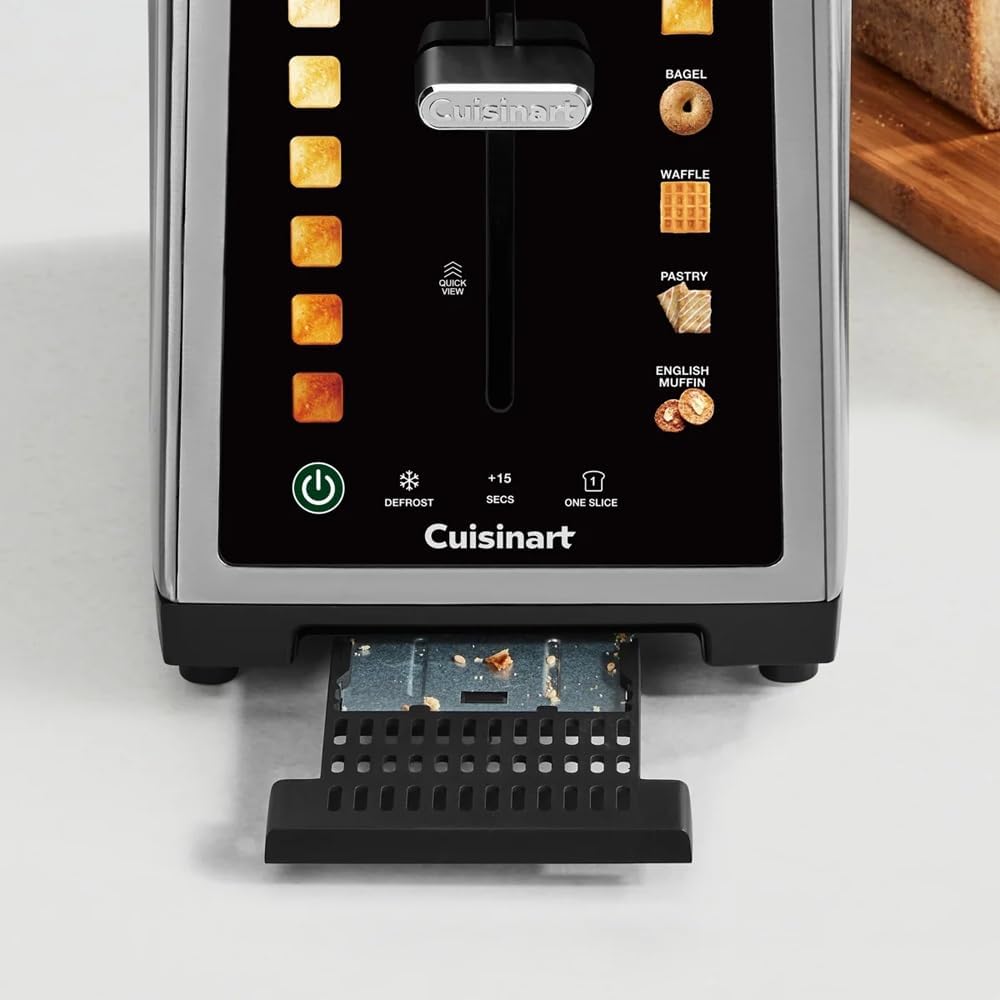 Cuisinart SimpliTouch XL 2-Slice Toaster – Extra-Wide Slots, Touchscreen Controls, 7 Shade Settings, Bagel & Reheat Functions, Stainless Steel