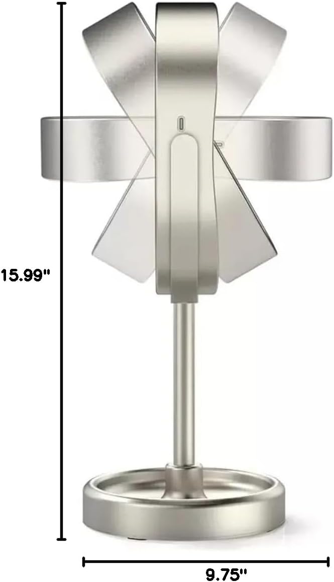 Modern table lamp with decorative design and dimensions indicated