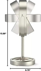 Modern table lamp with decorative design and dimensions indicated