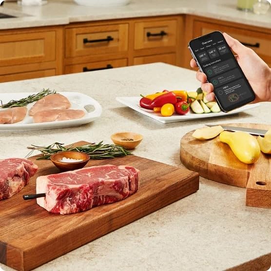 IQ Sense | Smart Wireless Meat Thermometer | 2 Ultra-Thin Probes | WiFi Unlimited Range | 1000°F Heat Safe | 5 Sensors | BBQ, Grill, Oven, Smoker, Air Fryer | Gen3