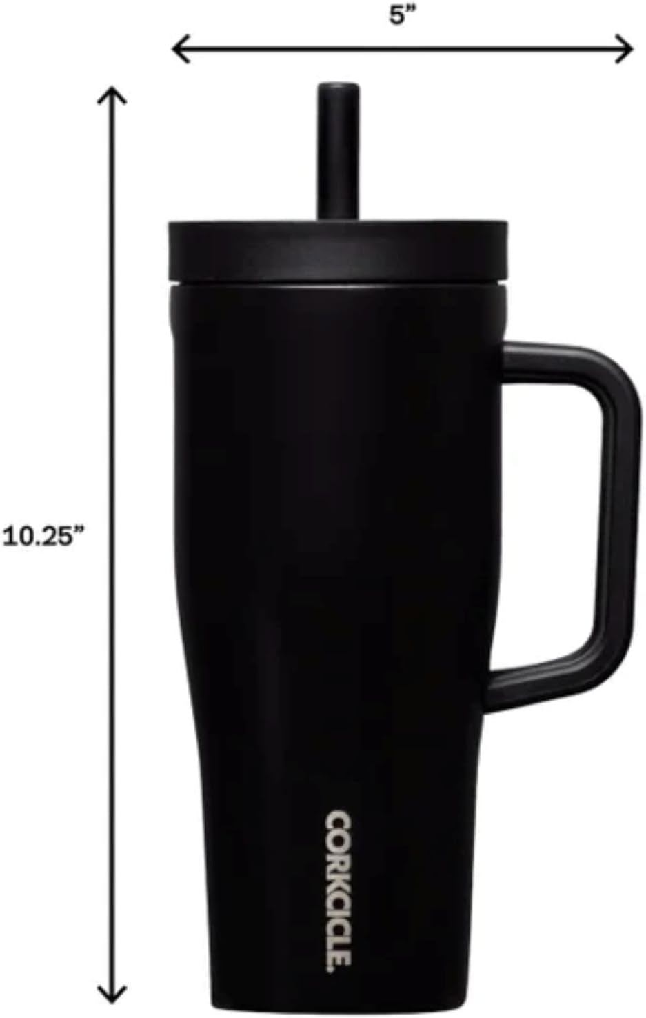 Corkcicle Leakproof Hydration Set, 2-Pack Go Cup XL (30oz) and Cruiser (22oz) Insulated Tumblers with Straws Black/Teal