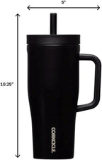 Corkcicle Leakproof Hydration Set, 2-Pack Go Cup XL (30oz) and Cruiser (22oz) Insulated Tumblers with Straws Black/Teal
