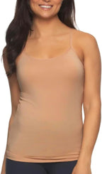 Felina Women's 4 Pack Cotton Stretch Camisole with Adjustable Straps (US, Alpha, Small, Regular, Regular, Black/Black/White/Warm Taupe(Nude))