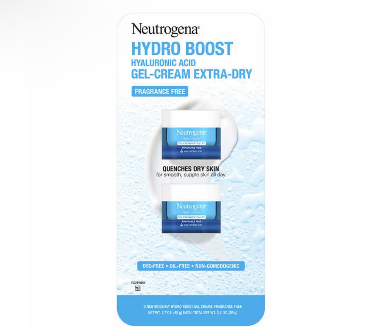 Neutrogena Hydro Boost Gel- Cream Extra - Dry, 1.7 oz, 2- pack
