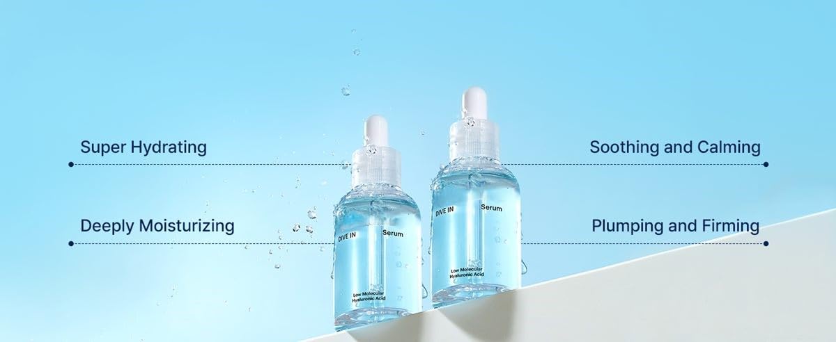 DIVE IN Hyaluronic Acid Serum Set 50ml 2 pk w/ 20ml | Deep Hydration to Get Glow Skin | Hyaluronic Acid, Panthenol, Allantoin | Korean Facial Serum
