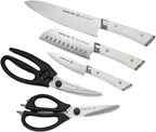 Set of knives and shears with Schmidt & Brock branding on a white background