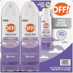 OFF! Clean Feel Insect Repellent Aerosol, Bug Spray, Long-Lasting DEET-Free Protection from Mosquitoes, Fragrance-Free Pest Control for Ticks & Flies, Camping, (2) 7.5 oz (1) 2.5 oz, Total 17.5 oz