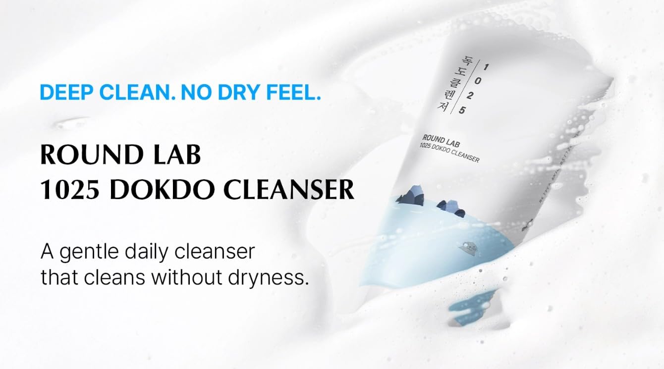 Round Lab 1025 Dokdo Cleanser Low pH Moisturizing Facial Cleanser Kit of 2 150ml + 1 40ml