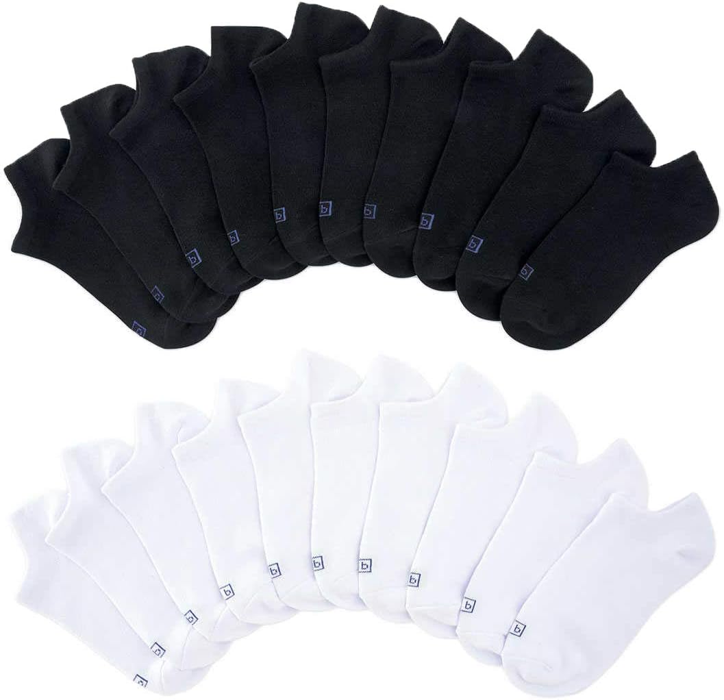 Set of black and white socks on a white background