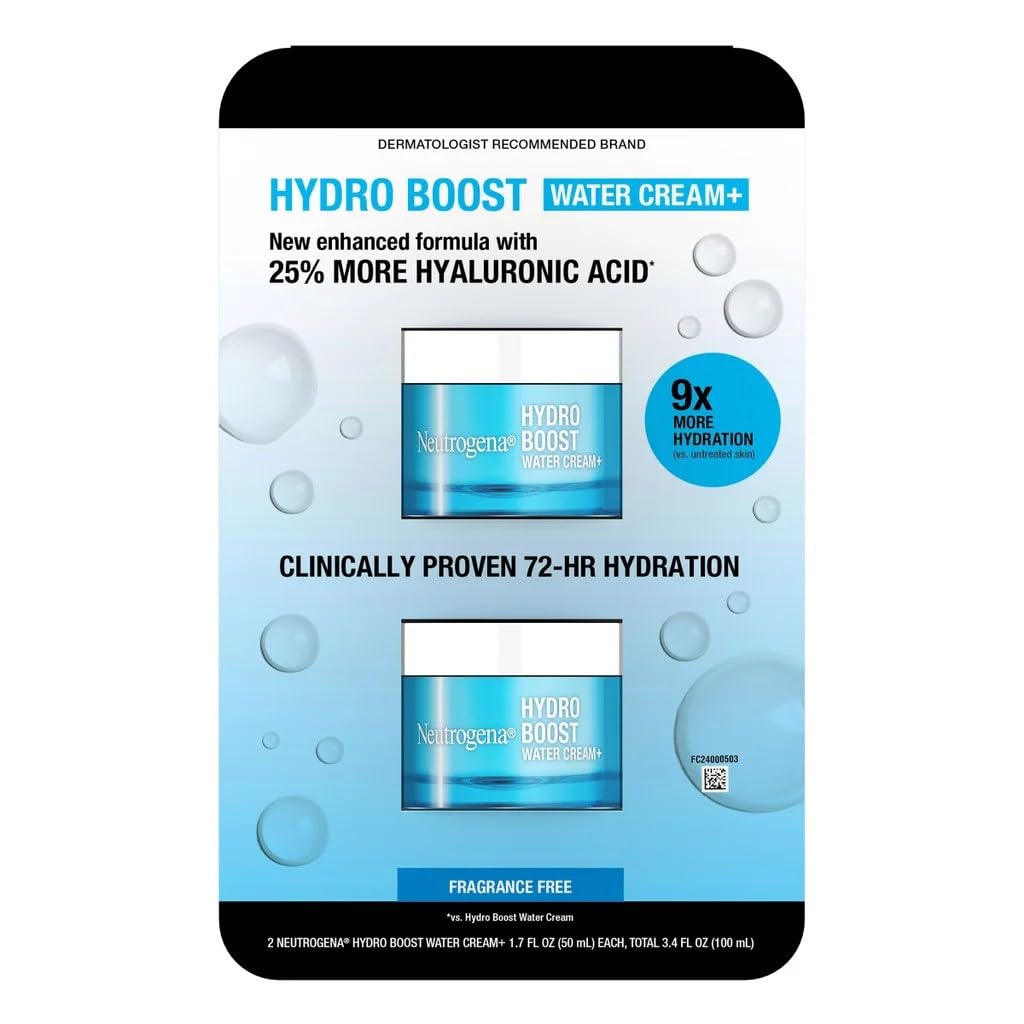 Neutrogena Hydro Boost Water Cream packaging with blue and black design