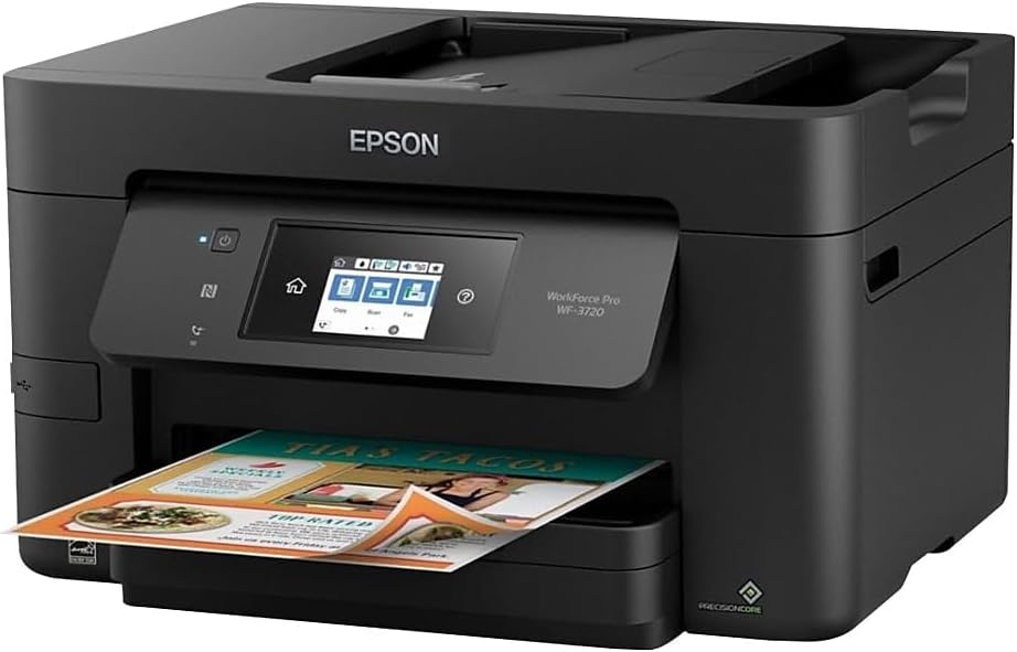 Epson Workforce Pro WF-3720 Wireless All-in-One Color Inkjet Printer, Copier, Scanner with Wi-Fi Direct, Amazon Dash Replenishment Ready