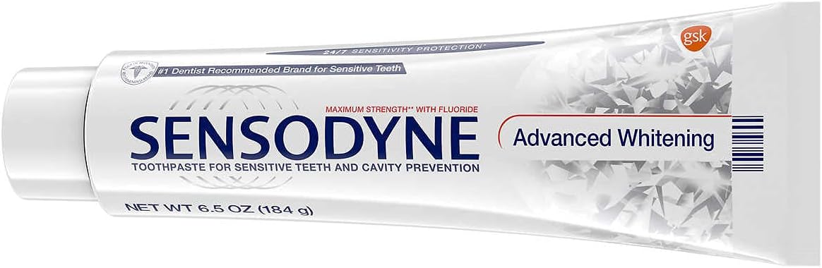 SENSODYNE Advanced Whitening Toothpaste, 6.5 oz, 4-Pack