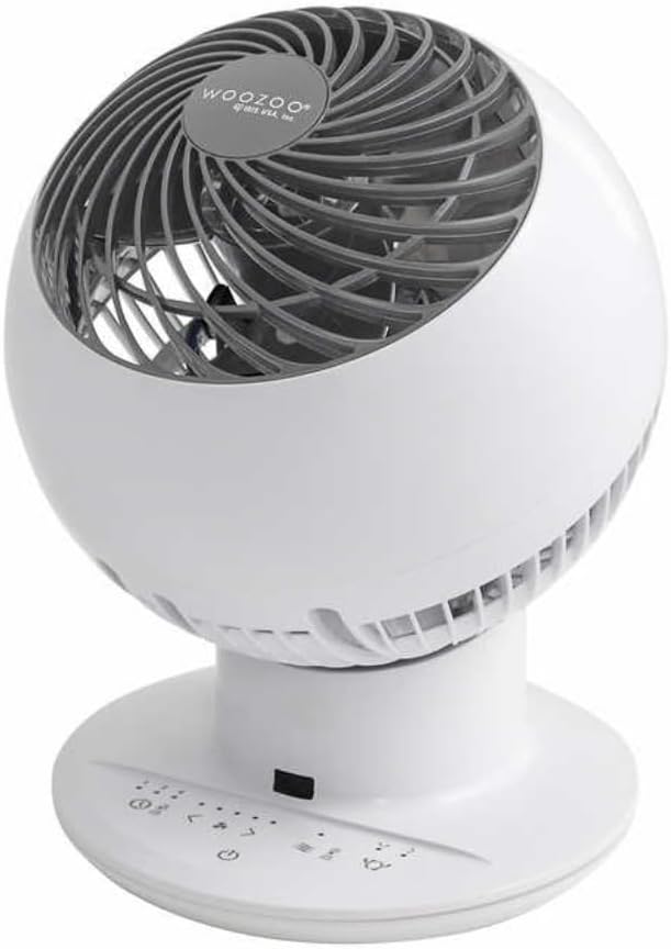 IRIS Woozoo Globe Multi-Directional 5-Speed Oscillating Fan [2024 Model], Small, White
