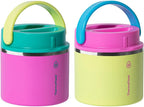 ThermoFlask 20 oz Insulated Food Jar, 2-Pack, Pink and Blue, Hot 12 Hours Cold 24 Hours (Pink and Yellow)