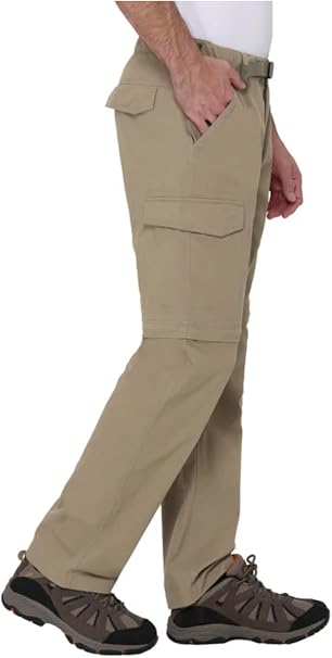 The B.C. Clothing Co. Men's Belted Stretch Convertible Cargo Pant, Pants Convert to Shorts