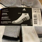 Adidas Men's Low Cut Sock (6 Pair), 6Count, Fits Shoe Size 6-12, White