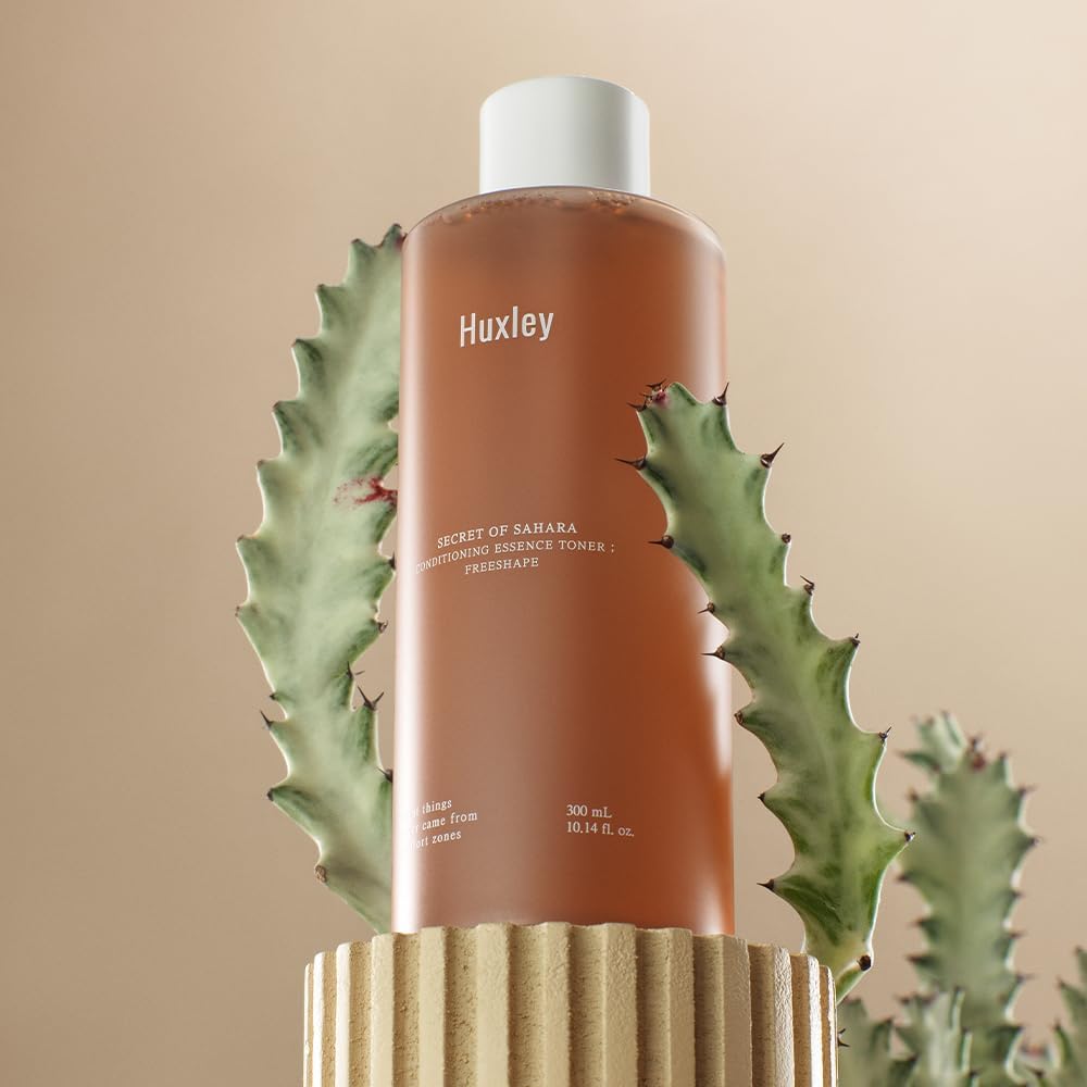Huxley Secret of Sahara Conditioning Essence Toner: Free Shape, Korean High Moisture Hydrating Skin Prep, Dry Skin Care, Cactus and Ceramide NP | 300ml /10.1 fl. oz.