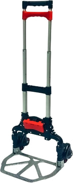Magna Cart Stair Climbing 6-Wheel Folding Aluminum Hand Truck Dolly Cart with Tote Attachment Ideal for Moving Boxes, Groceries, Heavy Equipment, Red
