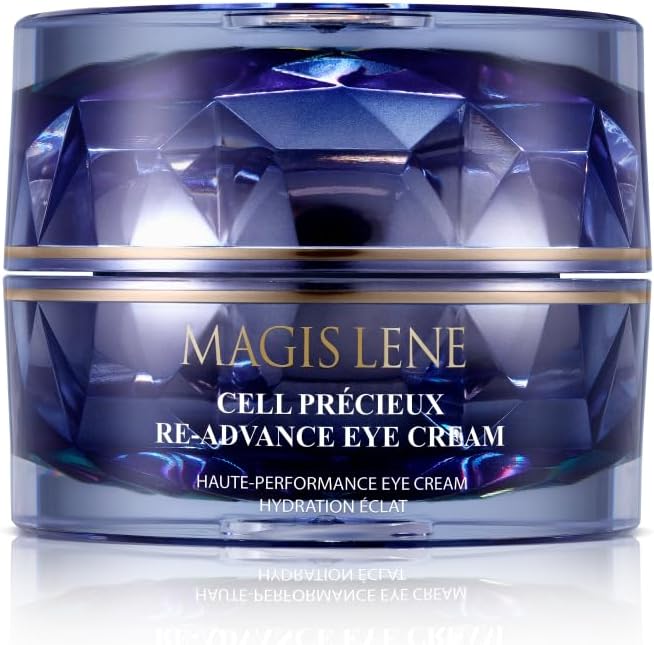 MAGIS LENE Cell Precieux Re-Advance Eye Cream jar with blue and gold design