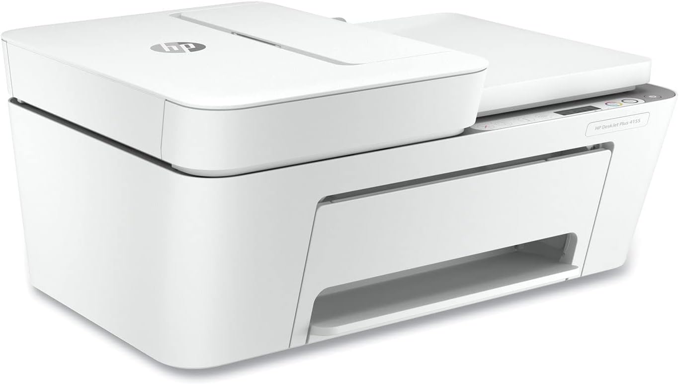 HP DeskJet Plus 4155 Wireless All-in-One Printer, Mobile Print, Scan & Copy, Instant Ink Ready, Auto Document Feeder, Works with Alexa (3XV13A)