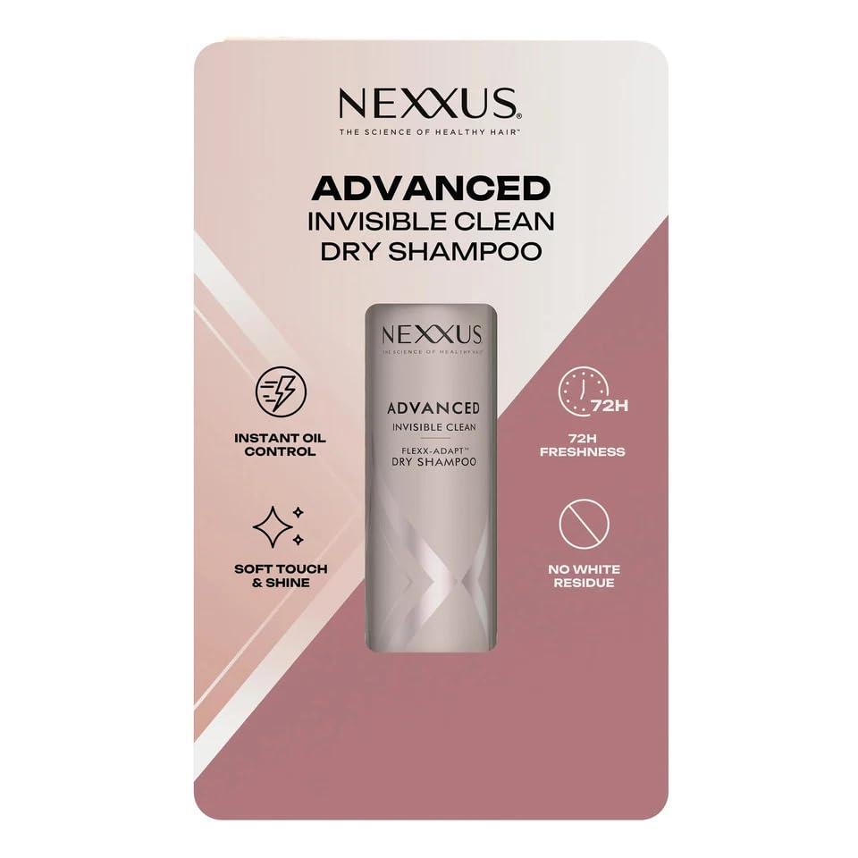 Nexxus Advanced Invisible Clean Dry Shampoo packaging on a white background