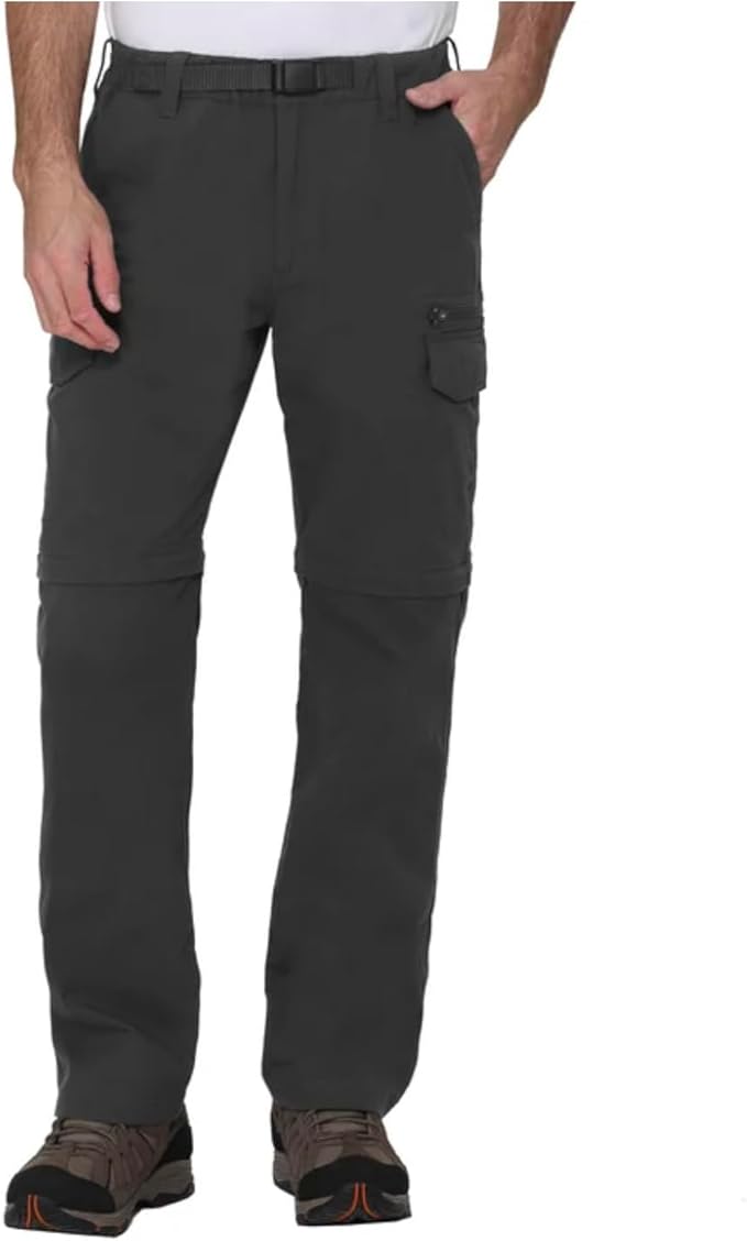 The B.C. Clothing Co. Men's Belted Stretch Convertible Cargo Pant, Pants Convert to Shorts