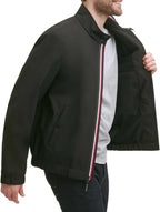 Tommy Hilfiger Men’s Water and Wind Resistant Stand Collar Bomber Jacket (Black, X-Large)