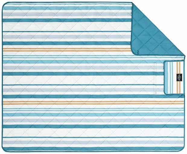 Weatherproof Vintage Outdoor Blanket (60in x 72in) - Portable Picnic Blankets Waterproof Foldable & Beach Blanket Waterproof Sandproof with Carry Strap, Camping Blanket - Foldable Waterproof (Stripe)