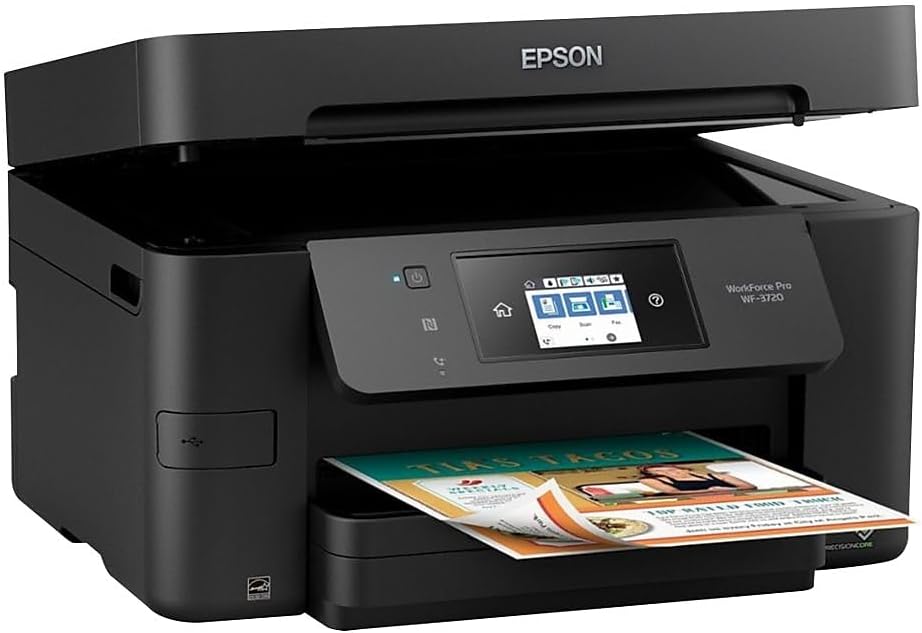 Epson Workforce Pro WF-3720 Wireless All-in-One Color Inkjet Printer, Copier, Scanner with Wi-Fi Direct, Amazon Dash Replenishment Ready