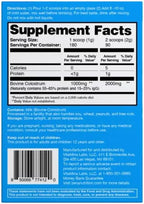 Supplement facts label on a blue background