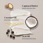 Brazilian Body Butter Cream 3-Pack – Cupuaçu Butter Infused Lotion for Deep Hydration – Includes One 6 fl oz Jar and Two 3 fl oz Travel Sizes – Fast-Absorbing, Non-Greasy, Nourishing Moisturizer