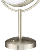 Conair Reflections Double-Sided LED Lighted Tabletop Mount Vanity Makeup Mirror, 1x/10x Magnification, Satin Nickel (Rechargeable)