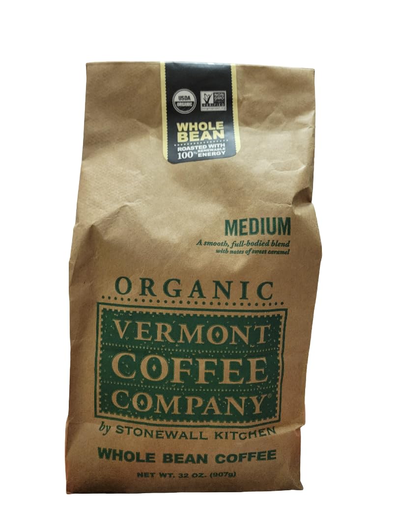 Vermont Coffee Company Organic Whole Arabica Coffee Beans, 32 oz, Made in USA