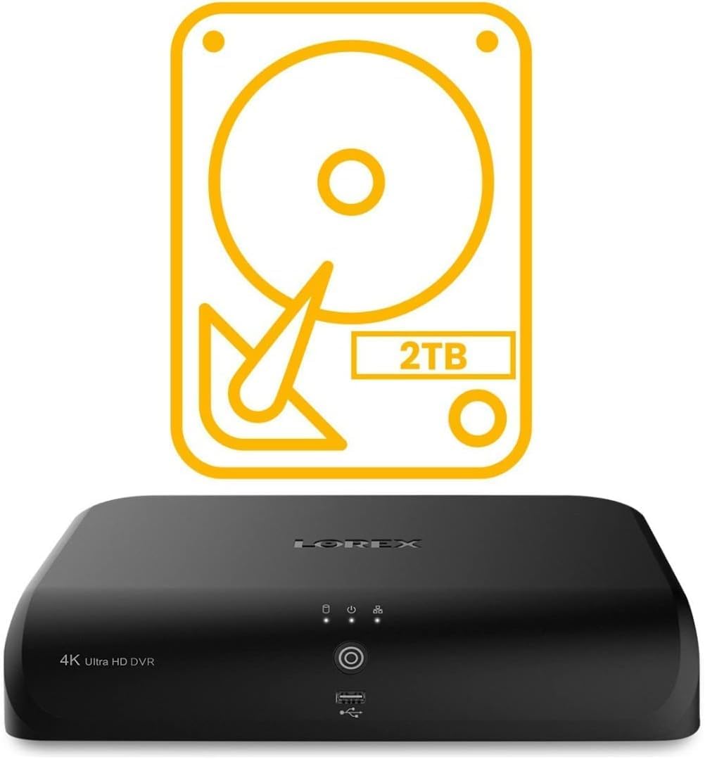 Lorex 4K 2TB Active Deterrence Wired DVR Security System with Smart Motion Detection and Face Recognition | 6 Cameras, 8 Channels, 2 TB Hard Drive