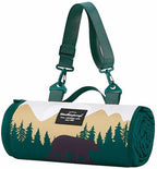 Weatherproof Vintage Outdoor Blanket - 60in x 72in, Portable & Foldable, Sandproof, Waterproof, Picnic & Camping Blanket with Carry Strap (Bear)