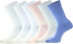 K. Bell Women's Modal Roll Top Socks, 6 pairs, Assorted Solid Colors, Fits Shoe Sizes 5.5-10