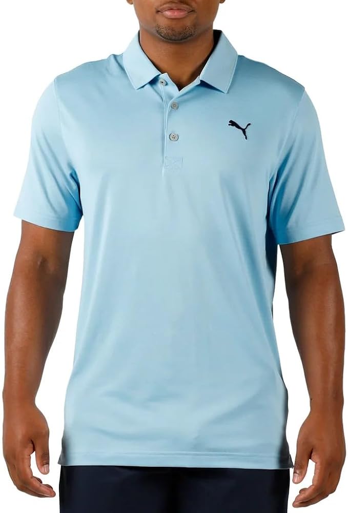 PUMA Men's Polo Shirt, Cotton Pique Knit, Classic Fit, Moisture Wicking, Breathable, Wrinkle Resistant, Short Sleeve, Golf & Tennis