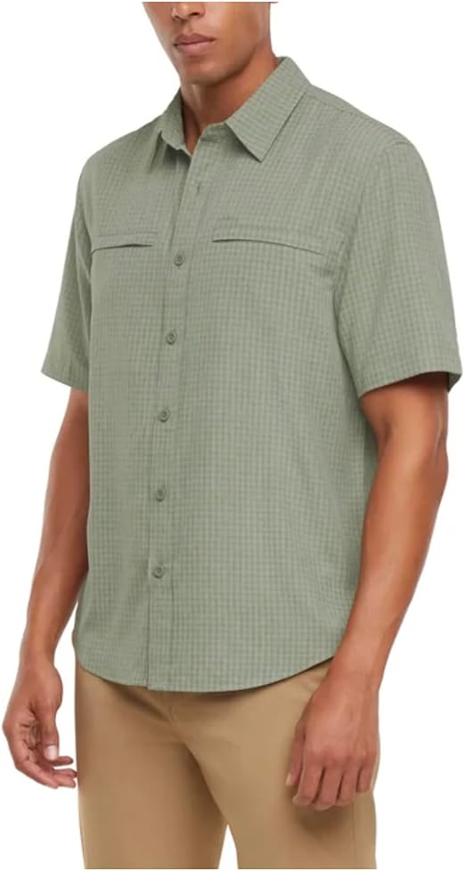 Orvis Men's UPF 30+ Quick Dry Moisture Wicking Button Up Short Sleeve Woven Tech Shirt with Pockets