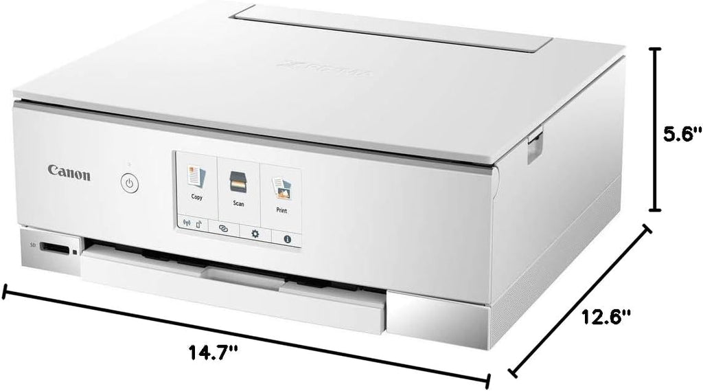 Canon TS8320 All in One Wireless Color Printer, Copier, Scanner, Home Inkjet Printerwith Mobile Printing, White, Works with Alexa