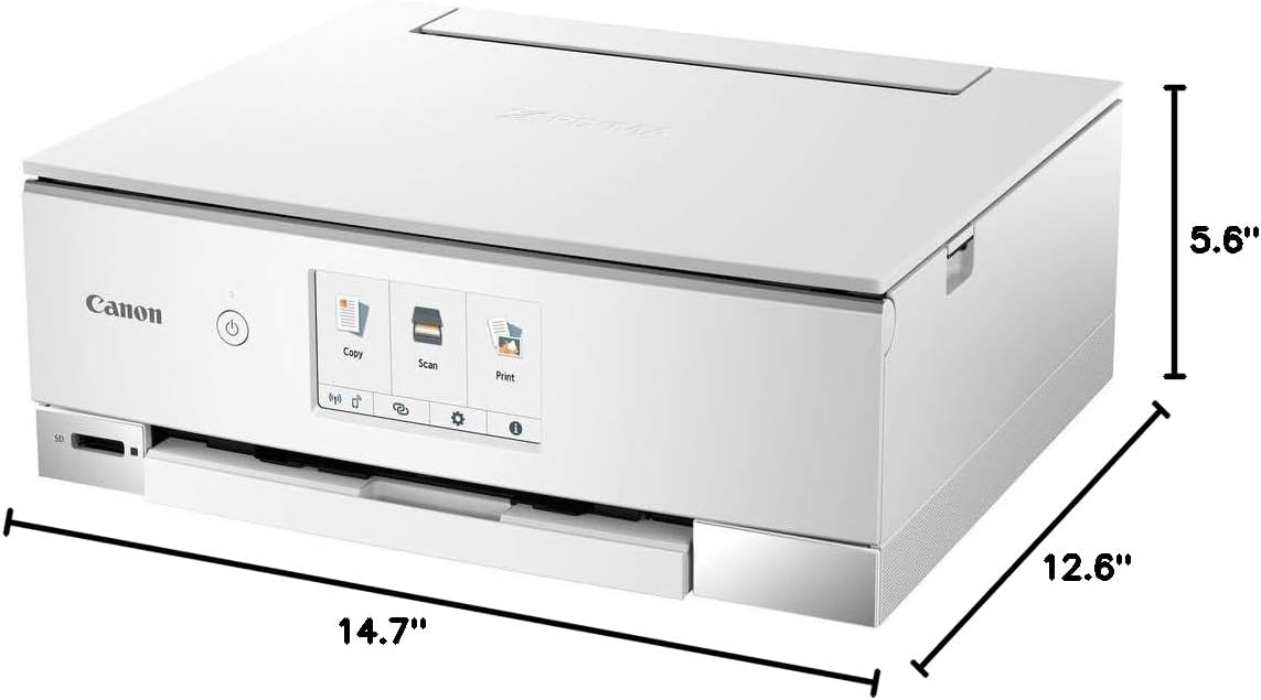 Canon TS8320 All in One Wireless Color Printer, Copier, Scanner, Home Inkjet Printerwith Mobile Printing, White, Works with Alexa