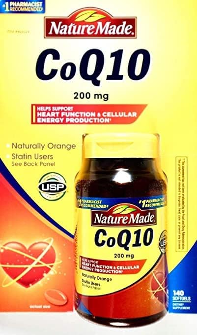 Nature Made CoQ10, Softgels Helps Supports Heart Function & Cellular Energy Production, Unflavored, 200 mg, 140 Count
