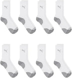 Puma Drycell Men's Crew Socks, White, 8 Pairs, Fits Shoe Sizes 6-12