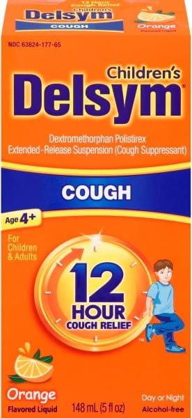 Delsym Adult 12 Hr Cough Relief Liquid, Orange, 15oz (3X5oz)