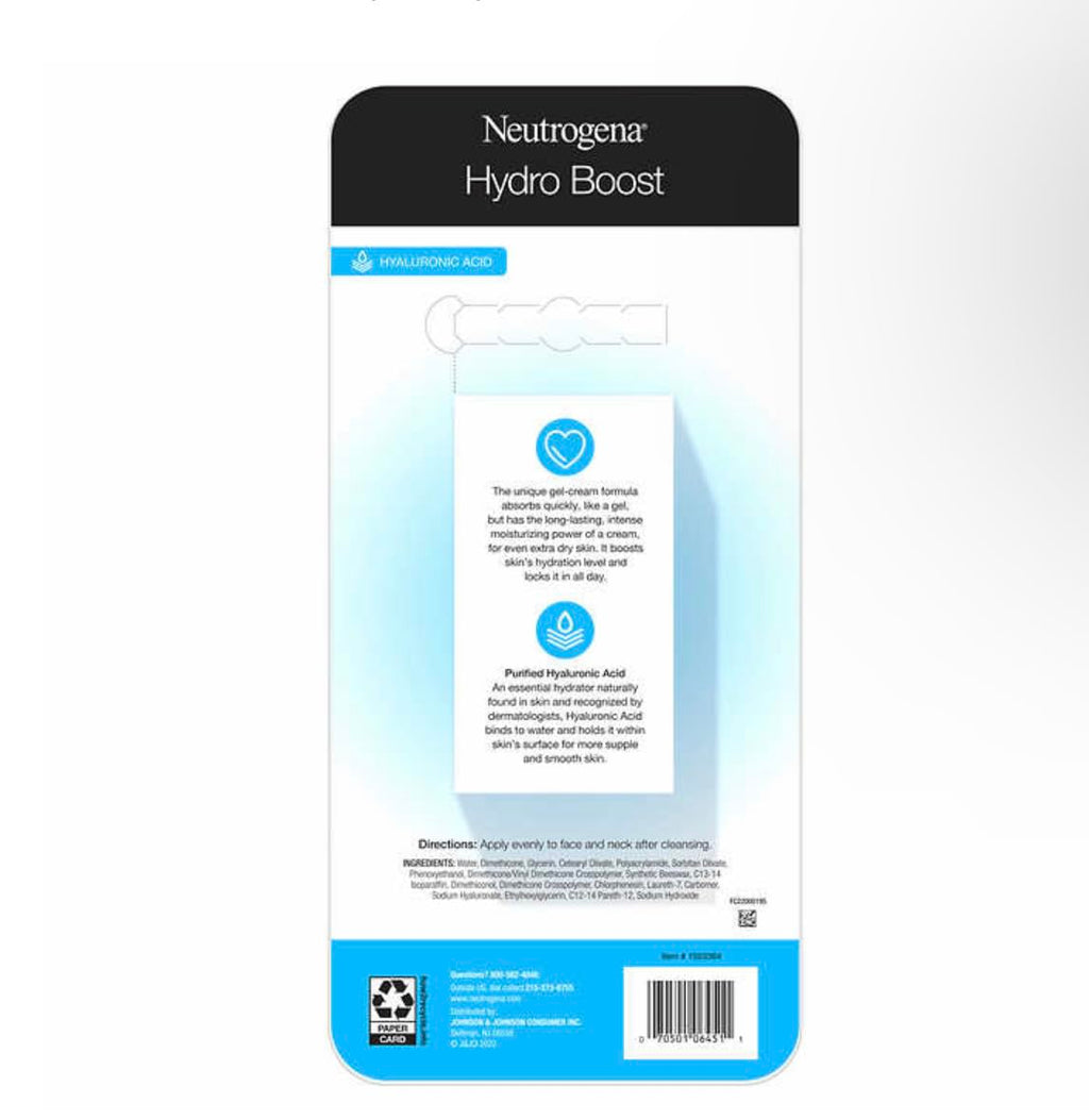 Neutrogena Hydro Boost Gel- Cream Extra - Dry, 1.7 oz, 2- pack