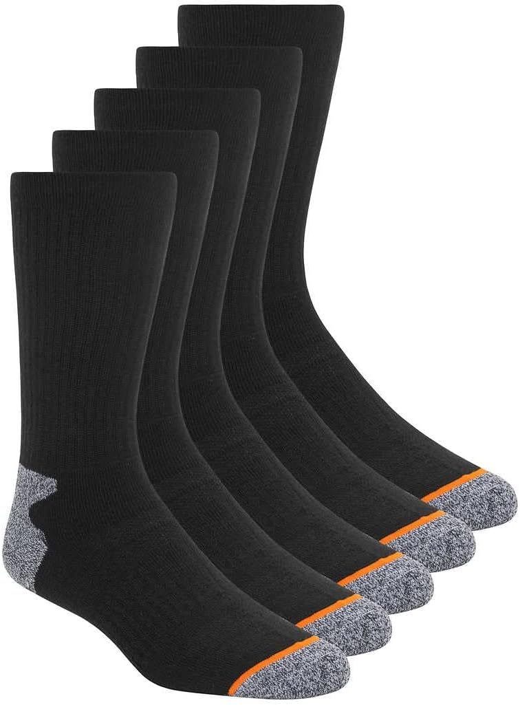 Weatherproof Vintage Men's Outdoor Wool Blend Crew Socks, 6-12 Shoe Size, 5 Pairs