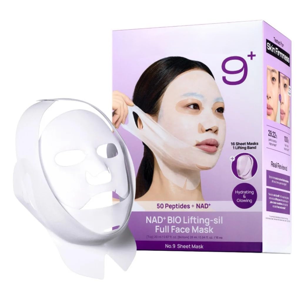 NAD+ BIO Lifting-sil Full Face Mask with packaging on a white background